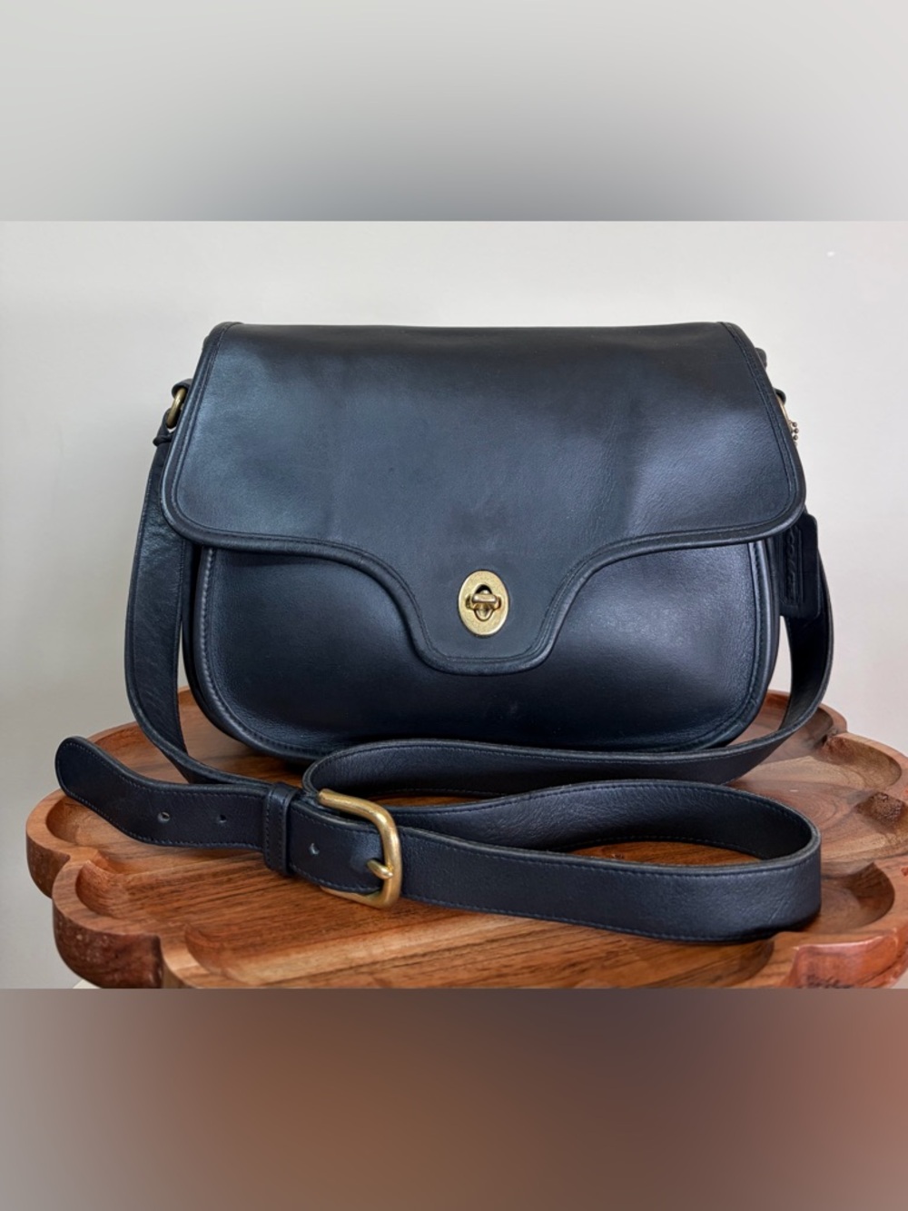 Vintage COACH Lennox Bag Navy Leather Crossbody RARE 9918